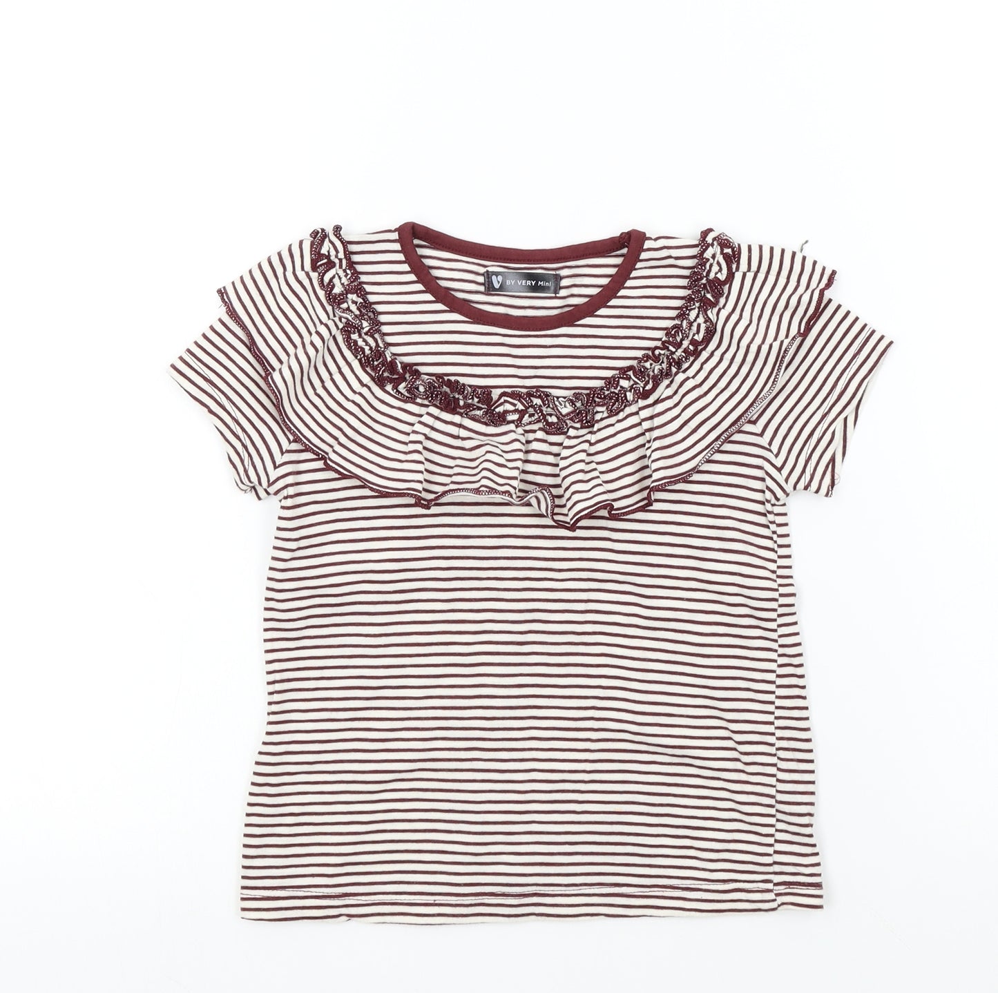 by very Girls Purple Striped  Basic T-Shirt Size 3-4 Years