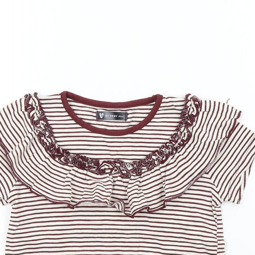 by very Girls Purple Striped  Basic T-Shirt Size 3-4 Years