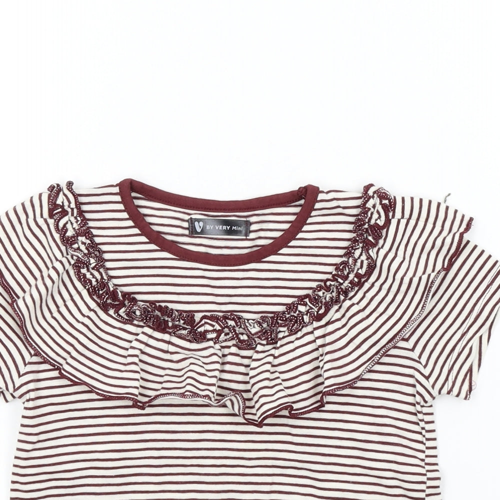 by very Girls Purple Striped  Basic T-Shirt Size 3-4 Years