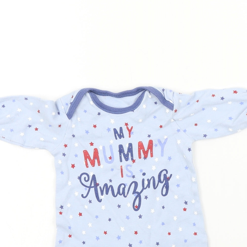 Nutmeg Boys Blue Geometric  Babygrow One-Piece Size 0-3 Months
