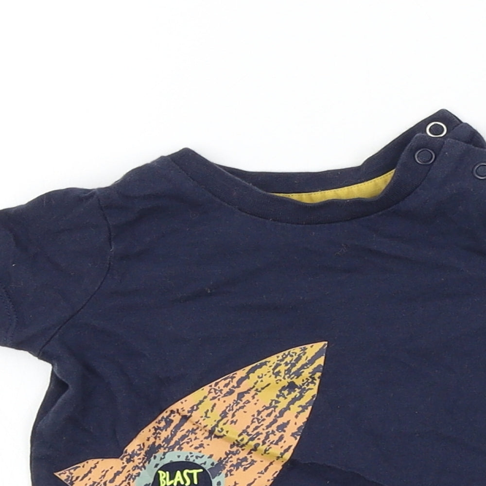 F&F Boys Blue Chevron  Basic T-Shirt Size 3-6 Months