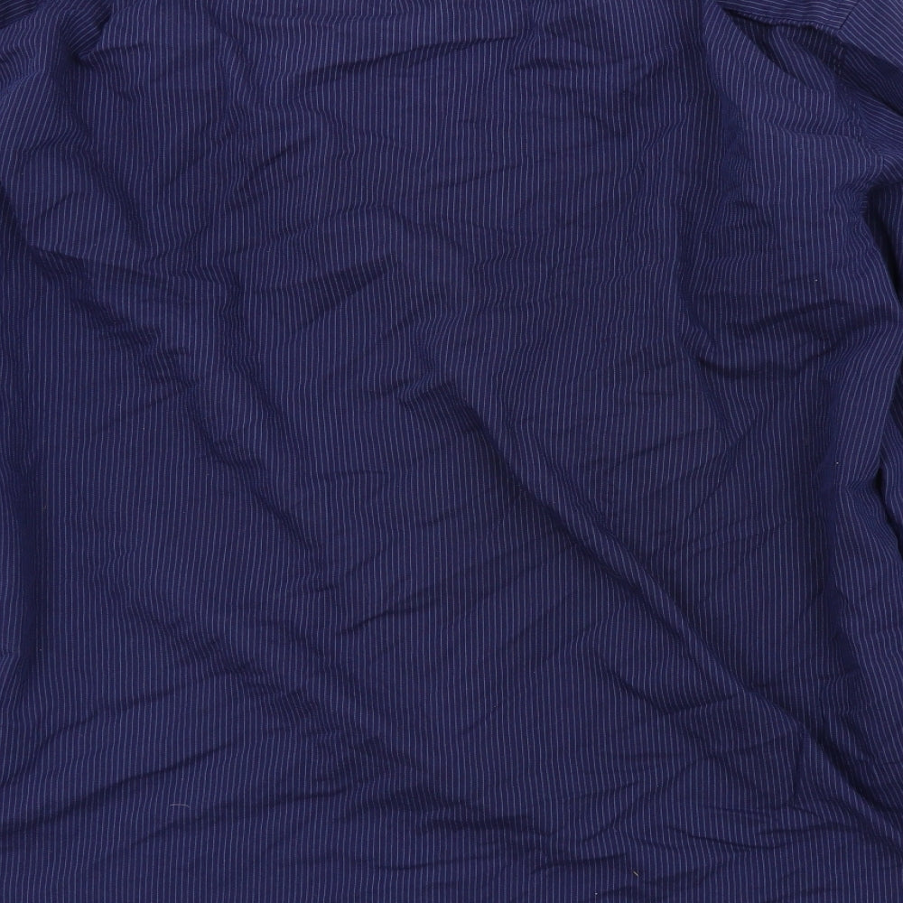 greenwoods Mens Blue Striped   Button-Up Size 16.5