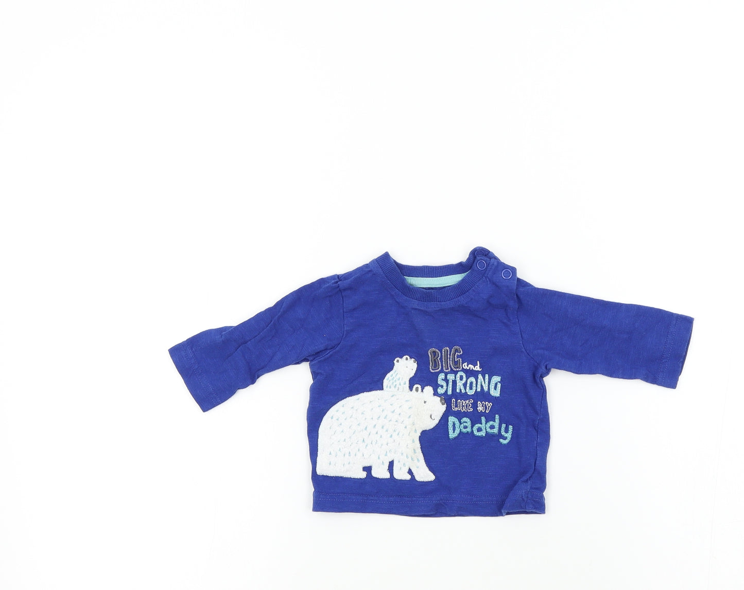 Nutmeg Boys Blue Colourblock  Basic T-Shirt Size 0-3 Months