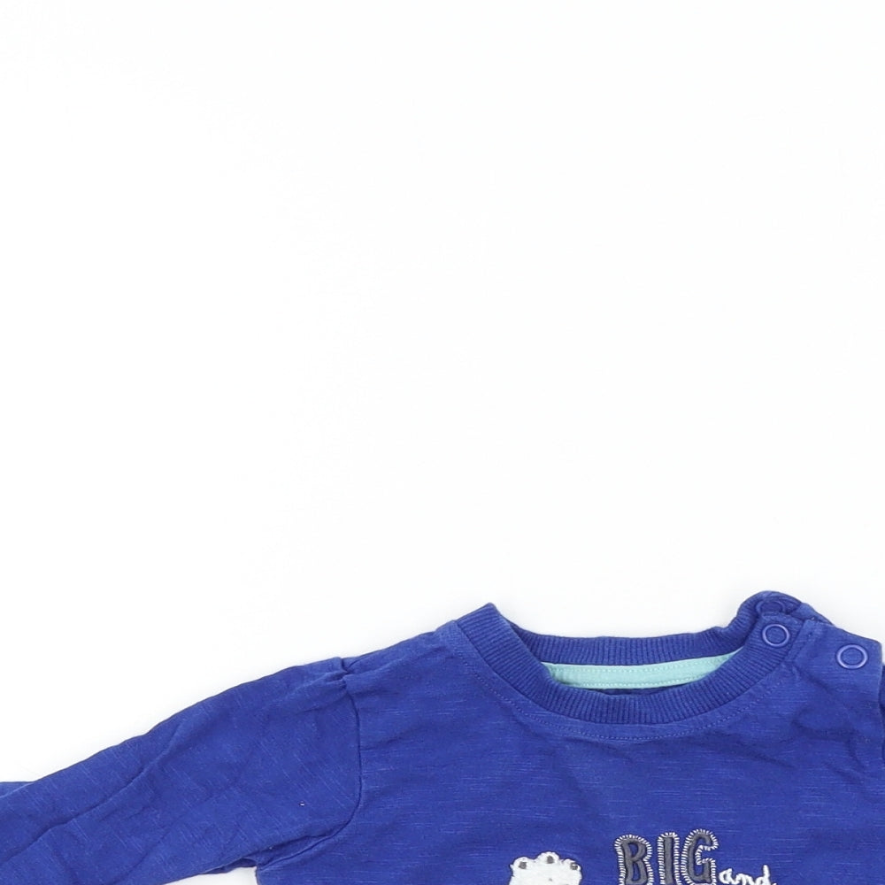Nutmeg Boys Blue Colourblock  Basic T-Shirt Size 0-3 Months