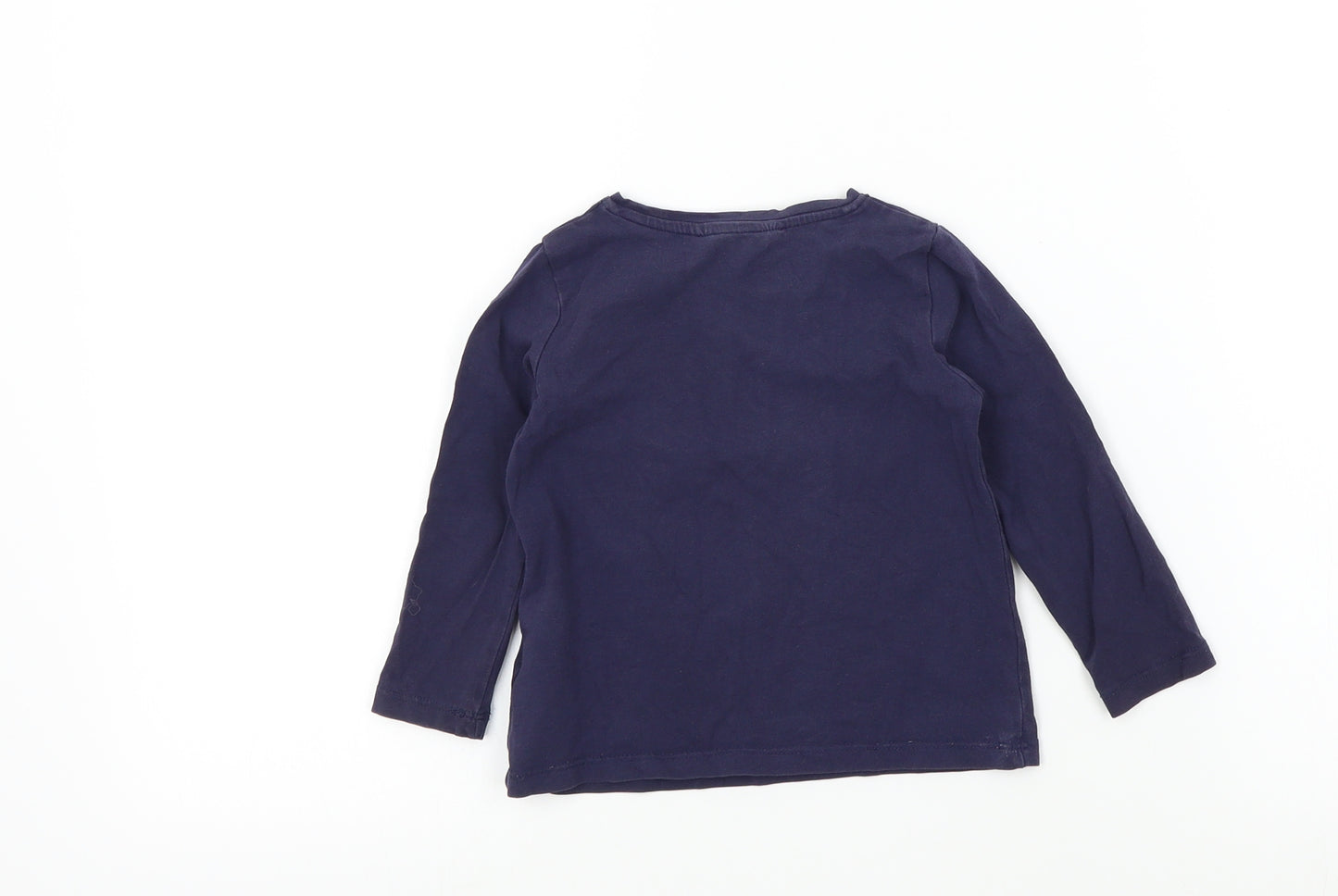 H&M Girls Blue Colourblock  Basic T-Shirt Size 12-18 Months
