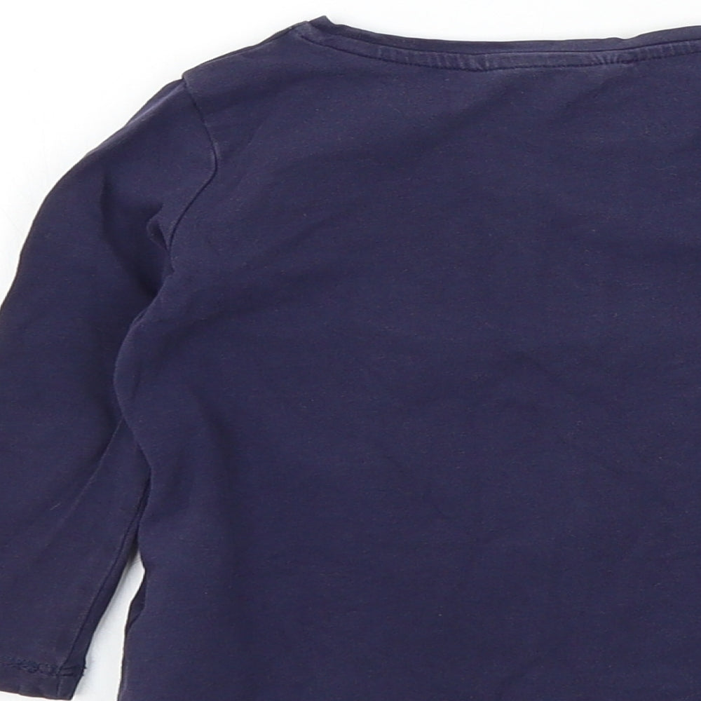 H&M Girls Blue Colourblock  Basic T-Shirt Size 12-18 Months