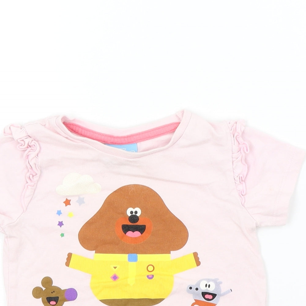 hey duggee Girls Orange Colourblock  Basic T-Shirt Size 18-24 Months