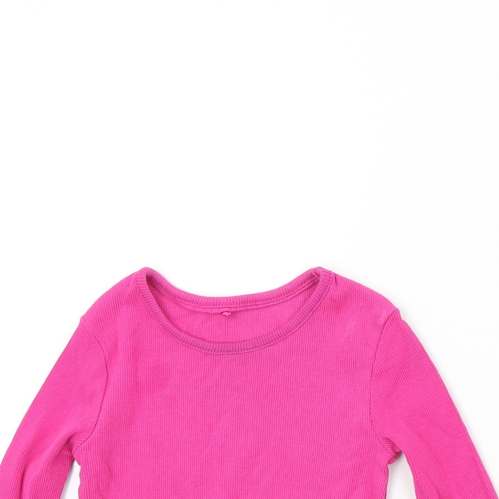 George Girls Pink Colourblock  Basic T-Shirt Size 2-3 Years