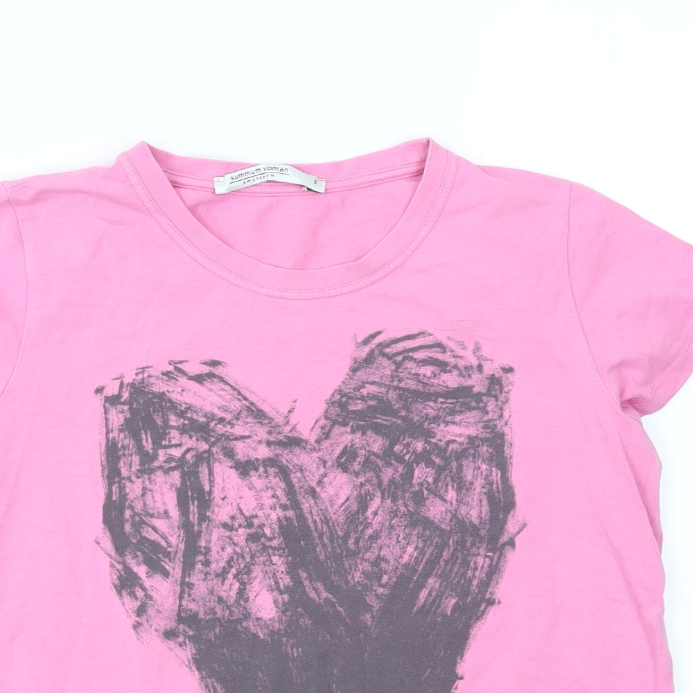 summum WOMEN Womens Pink   Basic T-Shirt Size S