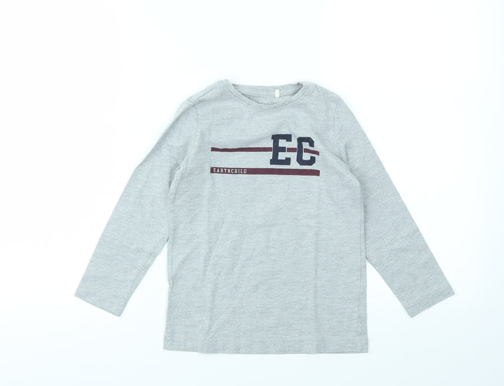 earthchild Girls Grey Basic T-Shirt Size 4-5 Years