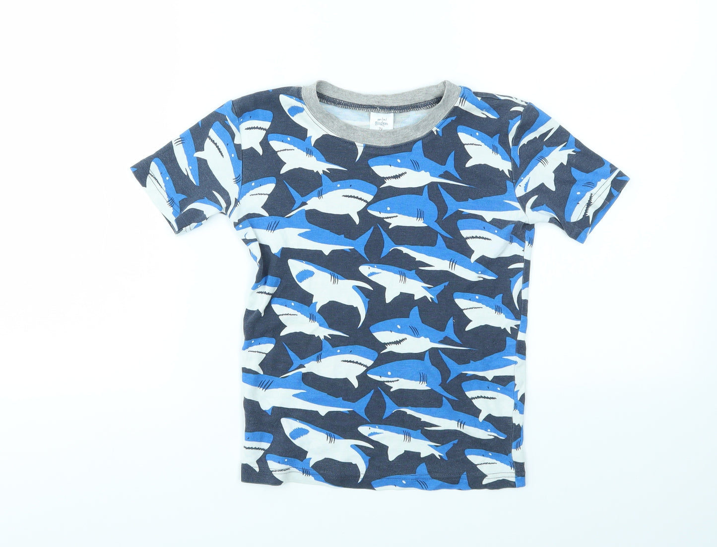 Mini Boden Boys Blue Animal Print  Basic T-Shirt Size 9 Years