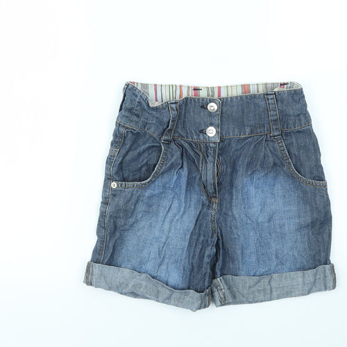 M&S Girls Blue   Cut-Off Shorts Size 9 Years