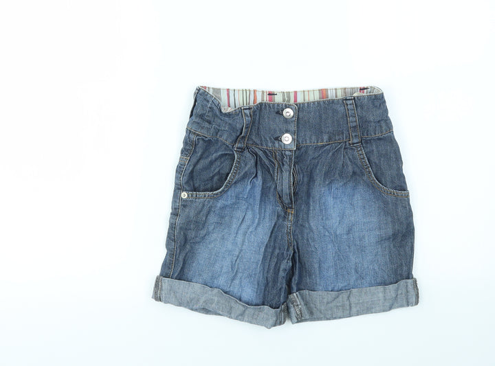 M&S Girls Blue   Cut-Off Shorts Size 9 Years