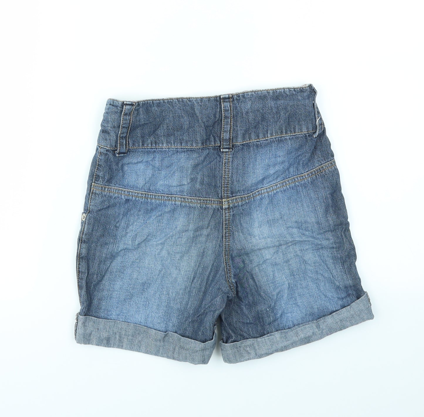 M&S Girls Blue   Cut-Off Shorts Size 9 Years