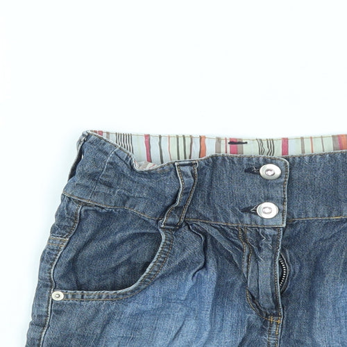 M&S Girls Blue   Cut-Off Shorts Size 9 Years