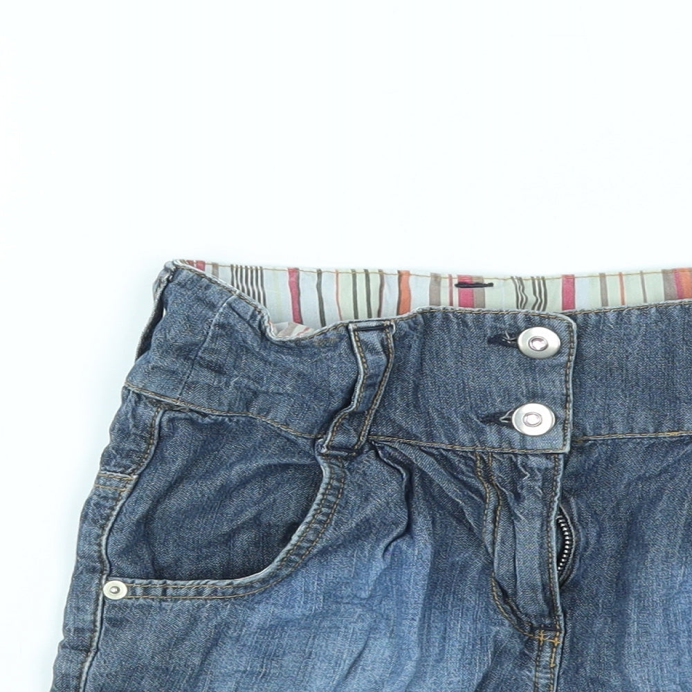 M&S Girls Blue   Cut-Off Shorts Size 9 Years