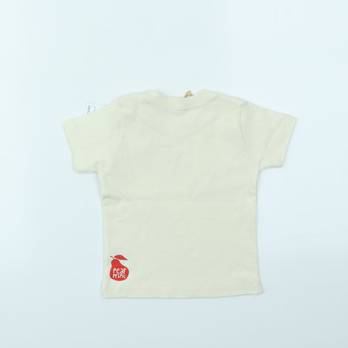 PEAR PRINT  Girls Ivory   Basic T-Shirt Size 6-9 Months