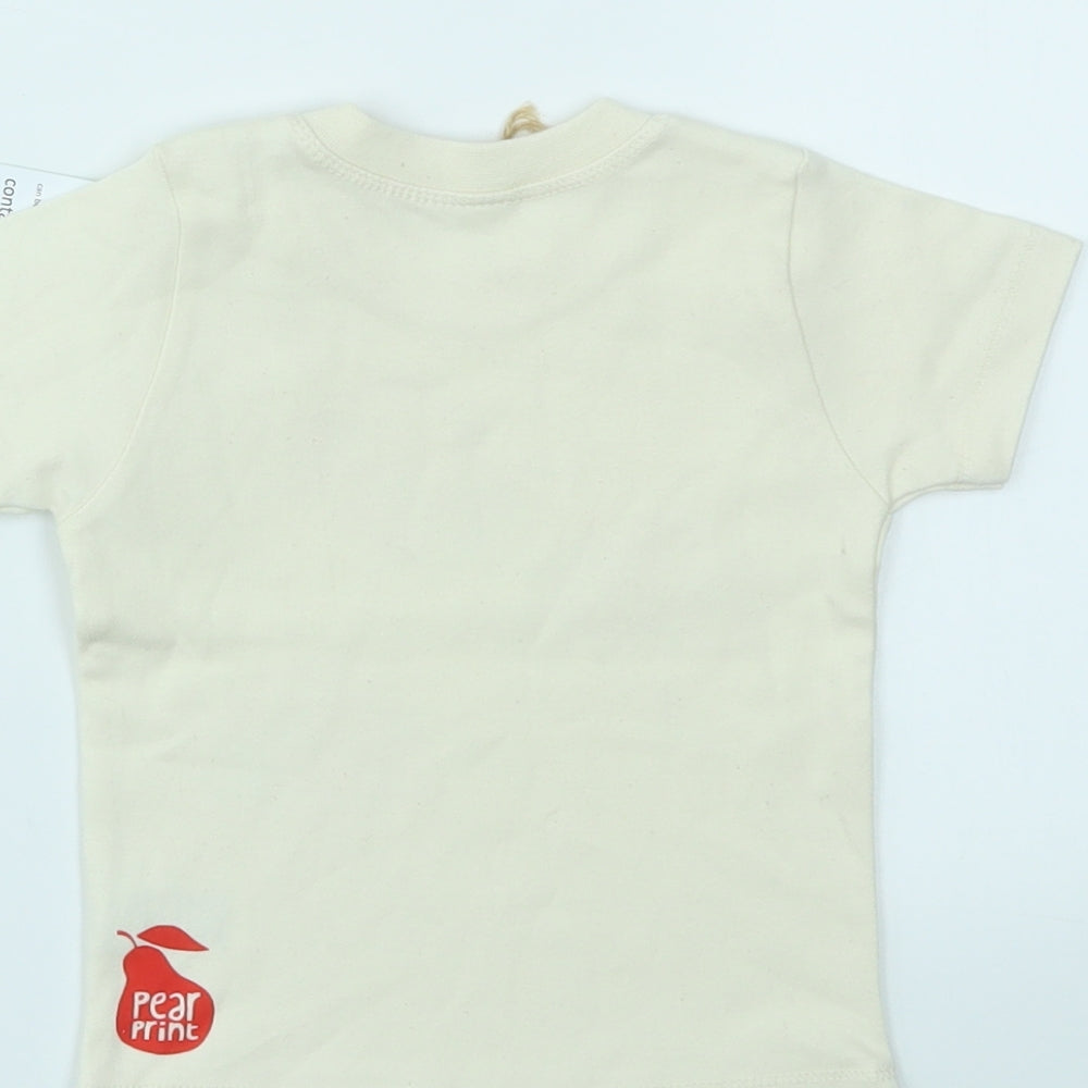 PEAR PRINT  Girls Ivory   Basic T-Shirt Size 6-9 Months