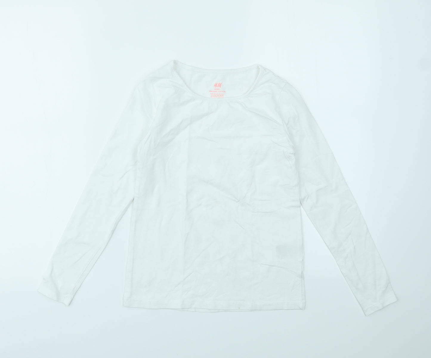 H&M Girls White   Basic T-Shirt Size 8-9 Years