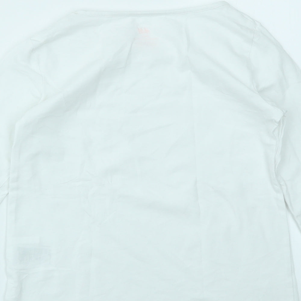 H&M Girls White   Basic T-Shirt Size 8-9 Years