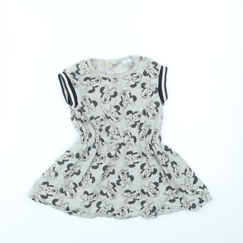 NEXT Girls Grey Animal Print  Fit & Flare  Size 12-18 Months