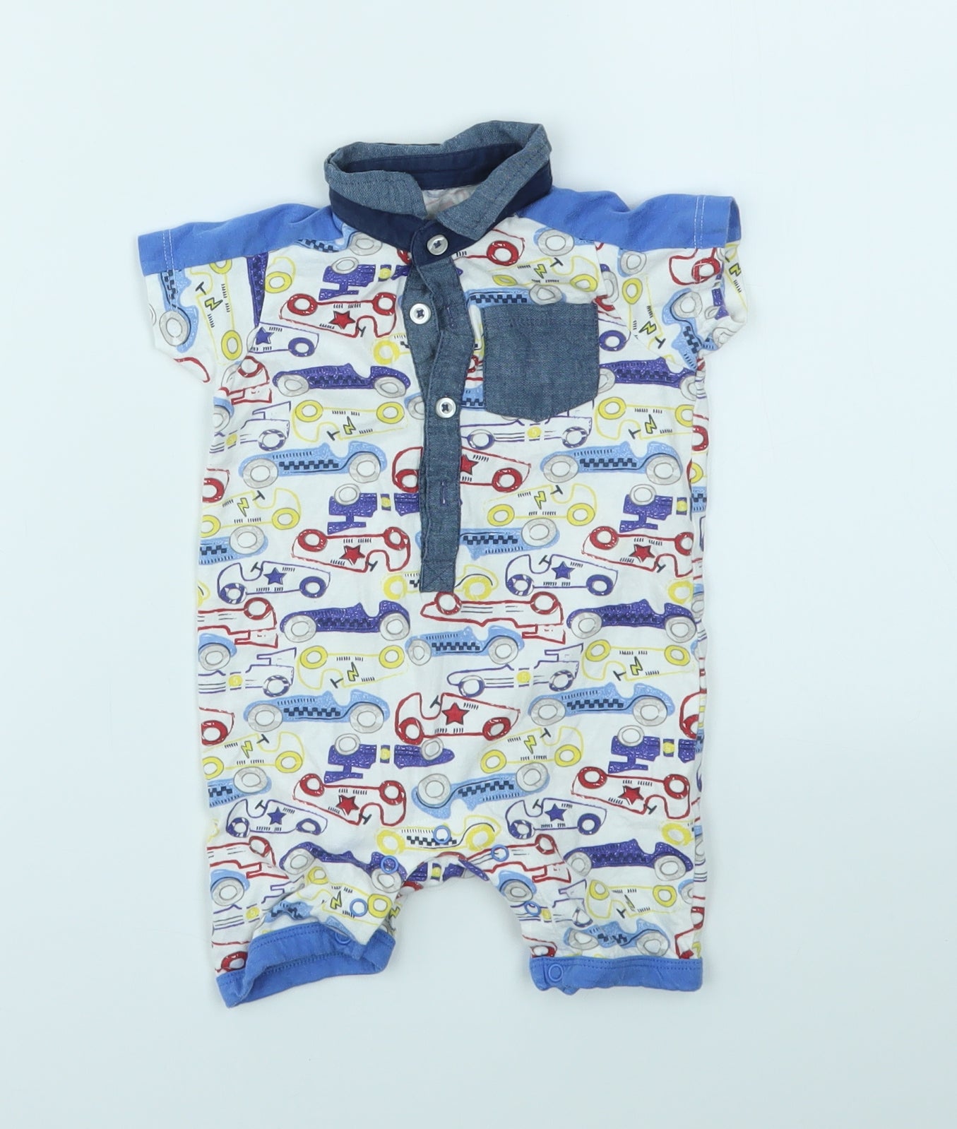 Matalan Boys Multicoloured Geometric  Babygrow One-Piece Size 6-9 Months