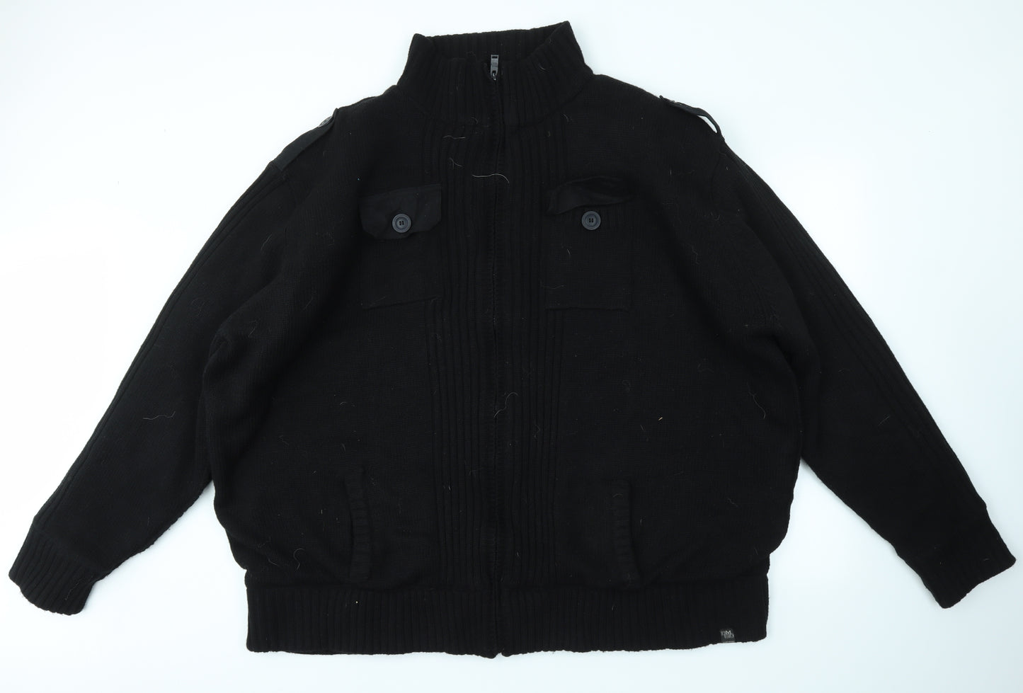 DMGO Mens Black   Full Zip Hoodie Size 4XL