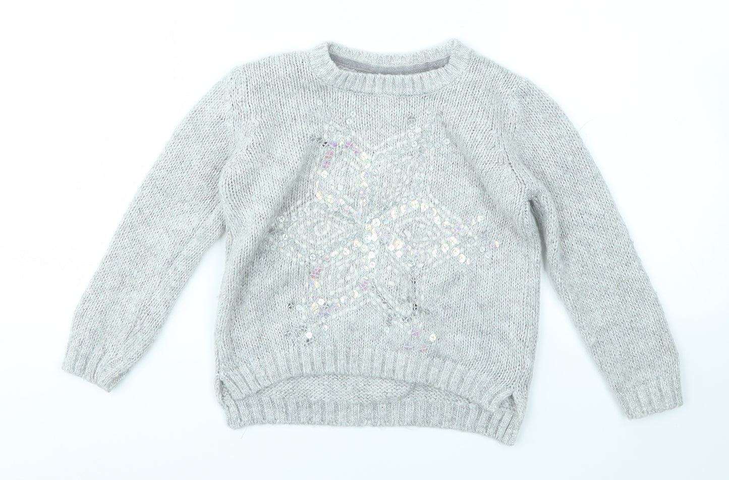 NEXT Girls Grey   Pullover Jumper Size 4-5 Years