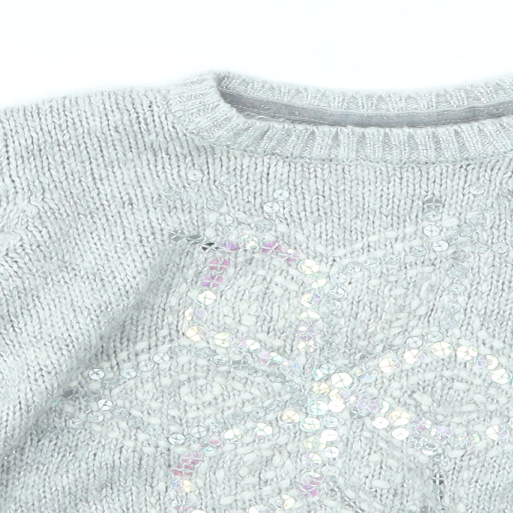 NEXT Girls Grey   Pullover Jumper Size 4-5 Years