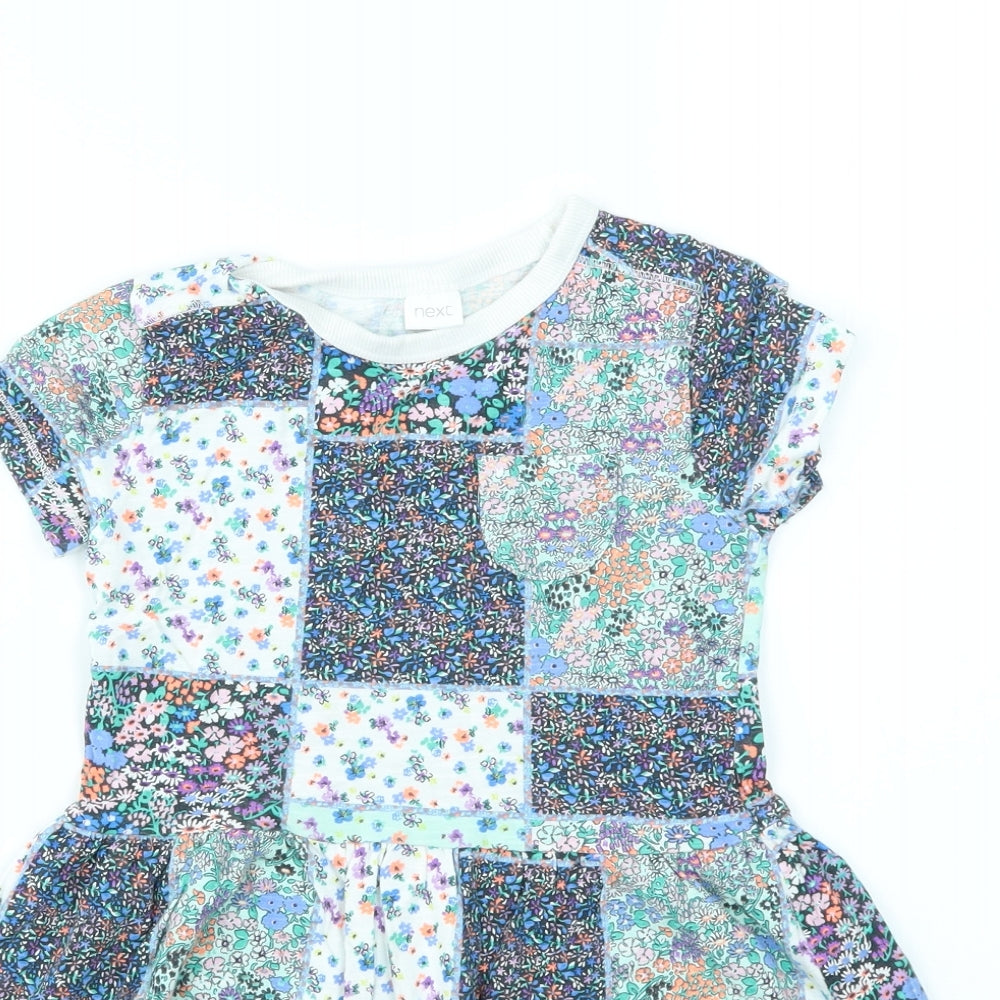 NEXT Girls Multicoloured Geometric  Fit & Flare  Size 4-5 Years