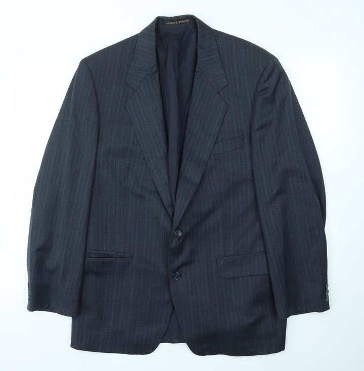 M&S Mens Blue Striped  Jacket Blazer Size 42