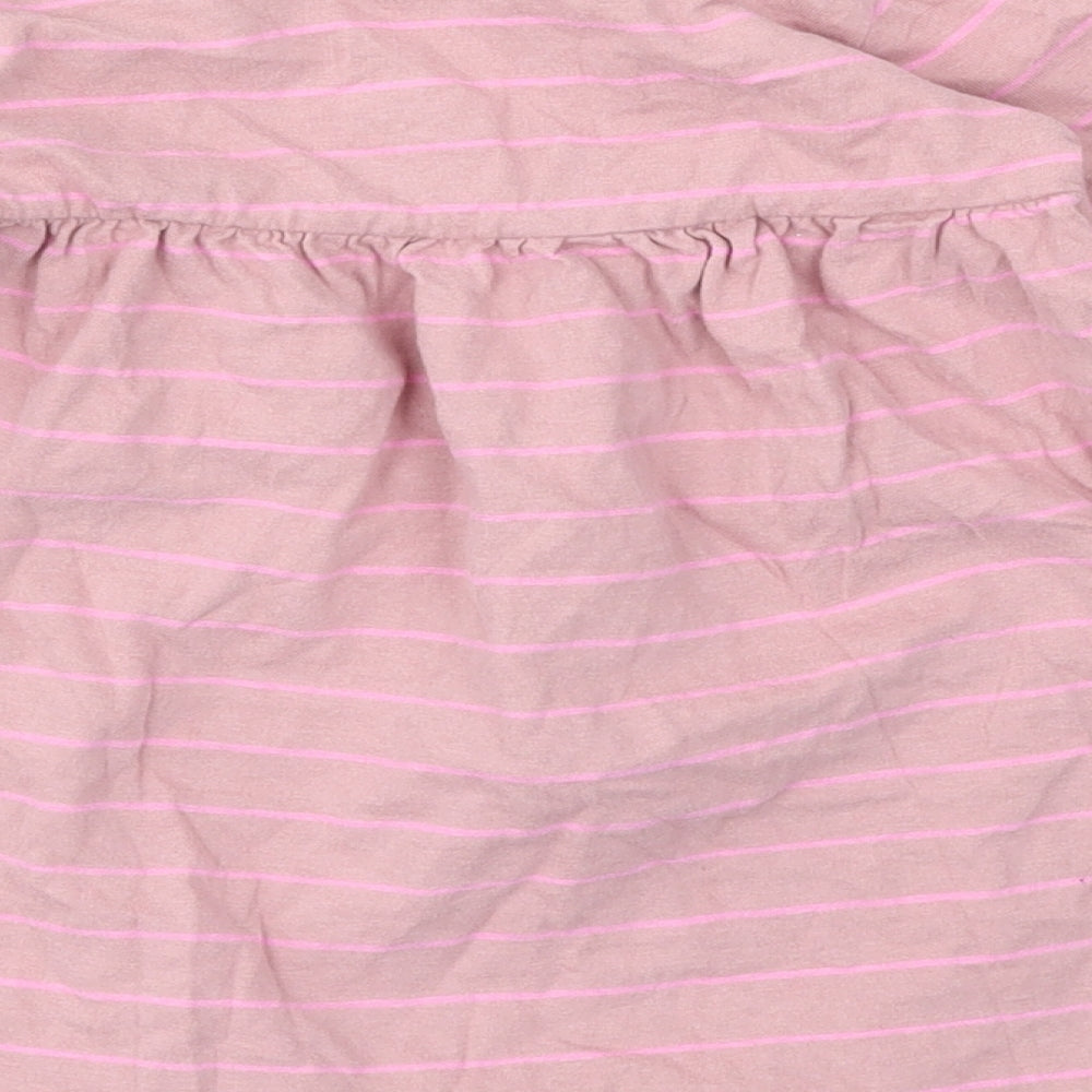 M&Co Girls Pink Striped  Fit & Flare  Size 2-3 Years