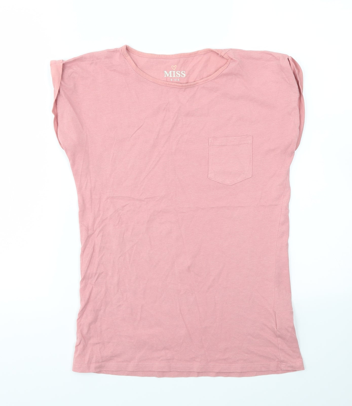 MISS EVIE Girls Pink   Basic T-Shirt Size 13-14 Years