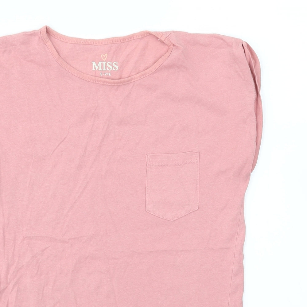 MISS EVIE Girls Pink   Basic T-Shirt Size 13-14 Years