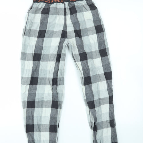 M&S Boys Multicoloured Check  Jogger Trousers Size 11-12 Years