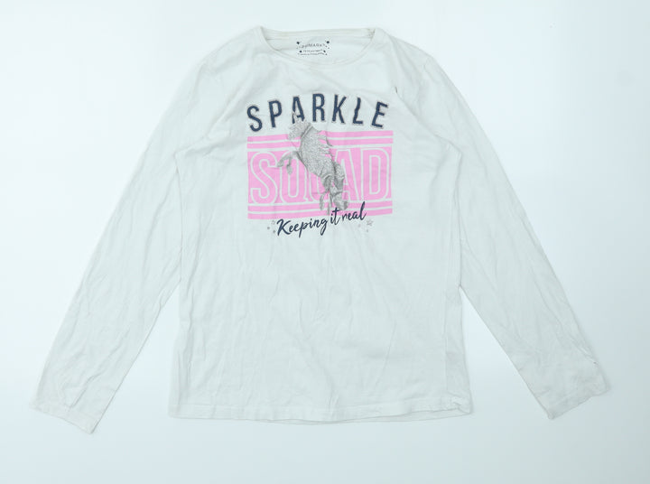Primark Girls Multicoloured Animal Print Basic T-Shirt Size 13-14 Years