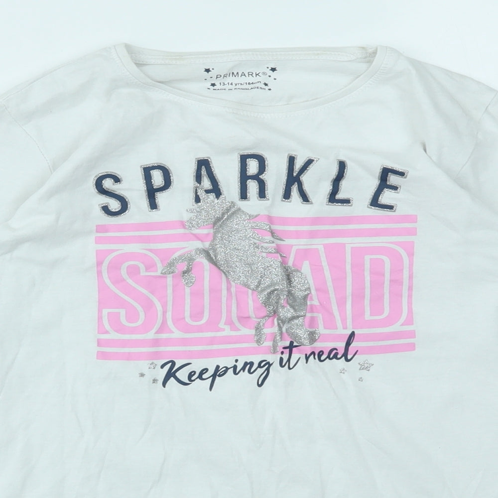 Primark Girls Multicoloured Animal Print  Basic T-Shirt Size 13-14 Years