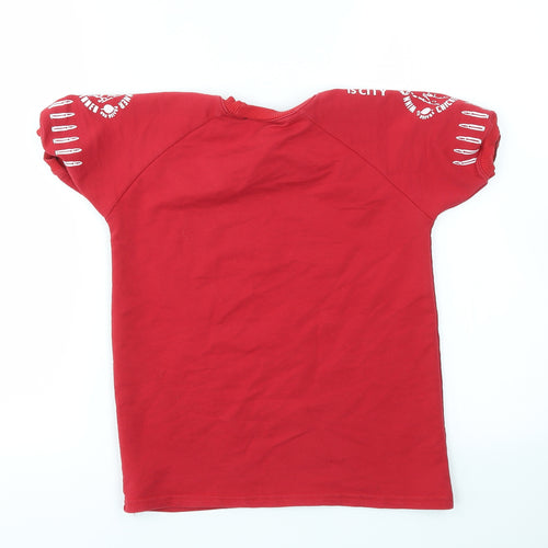 Preworn Boys Red   Basic T-Shirt Size 12 Years