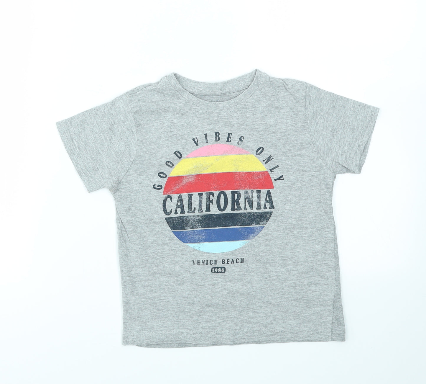 Primark Boys Grey   Basic T-Shirt Size 3-4 Years