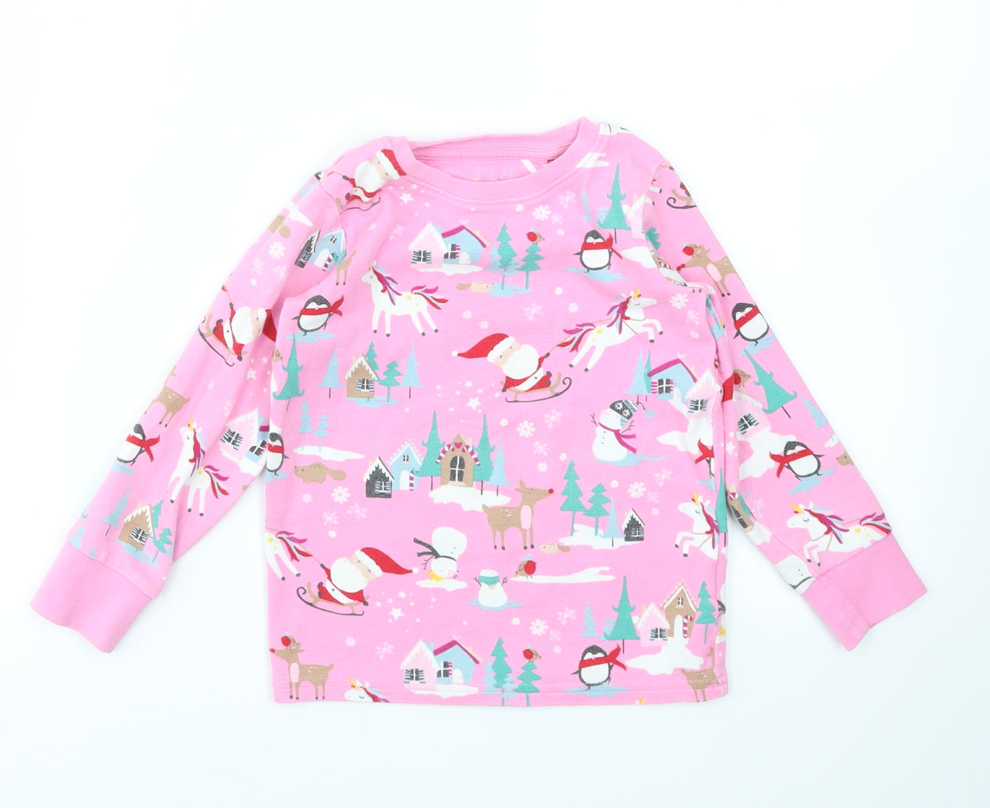NEXT Girls Pink Animal Print  Top Pyjama Set Size 3-4 Years