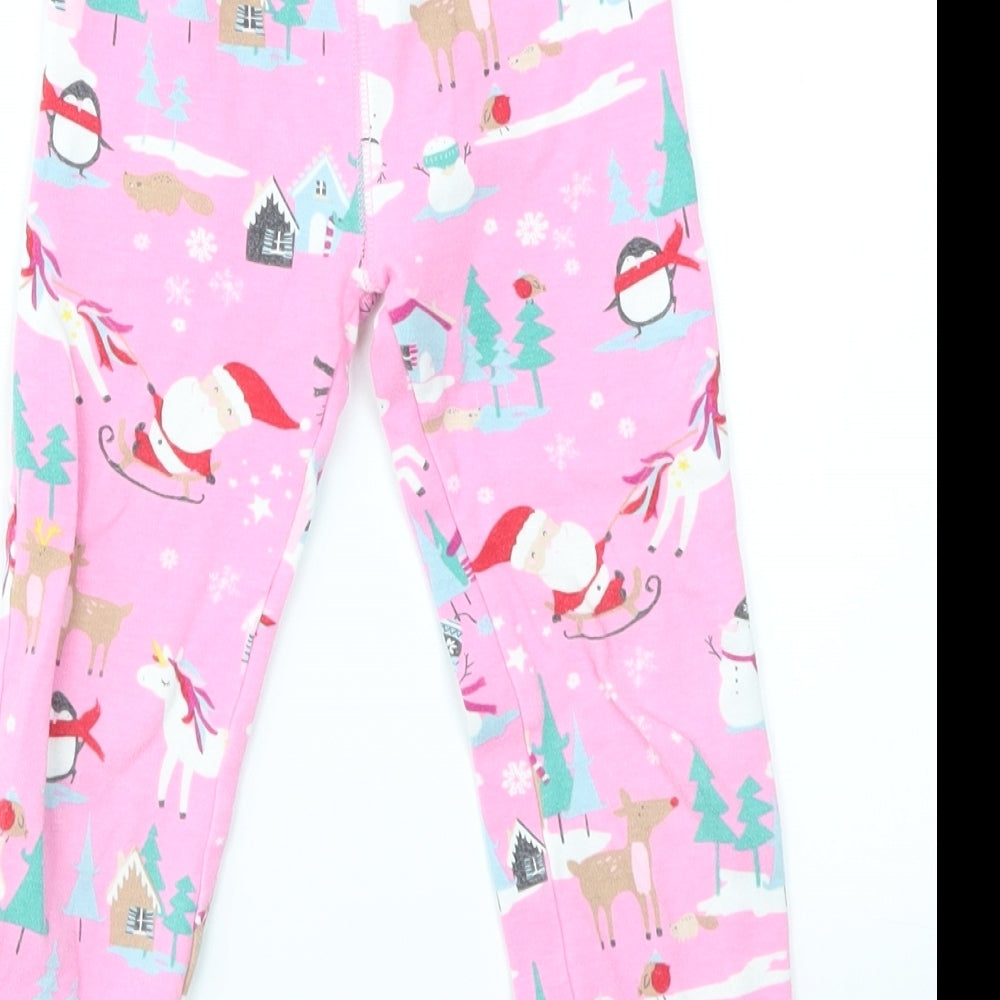 NEXT Girls Pink Animal Print  Top Pyjama Set Size 3-4 Years