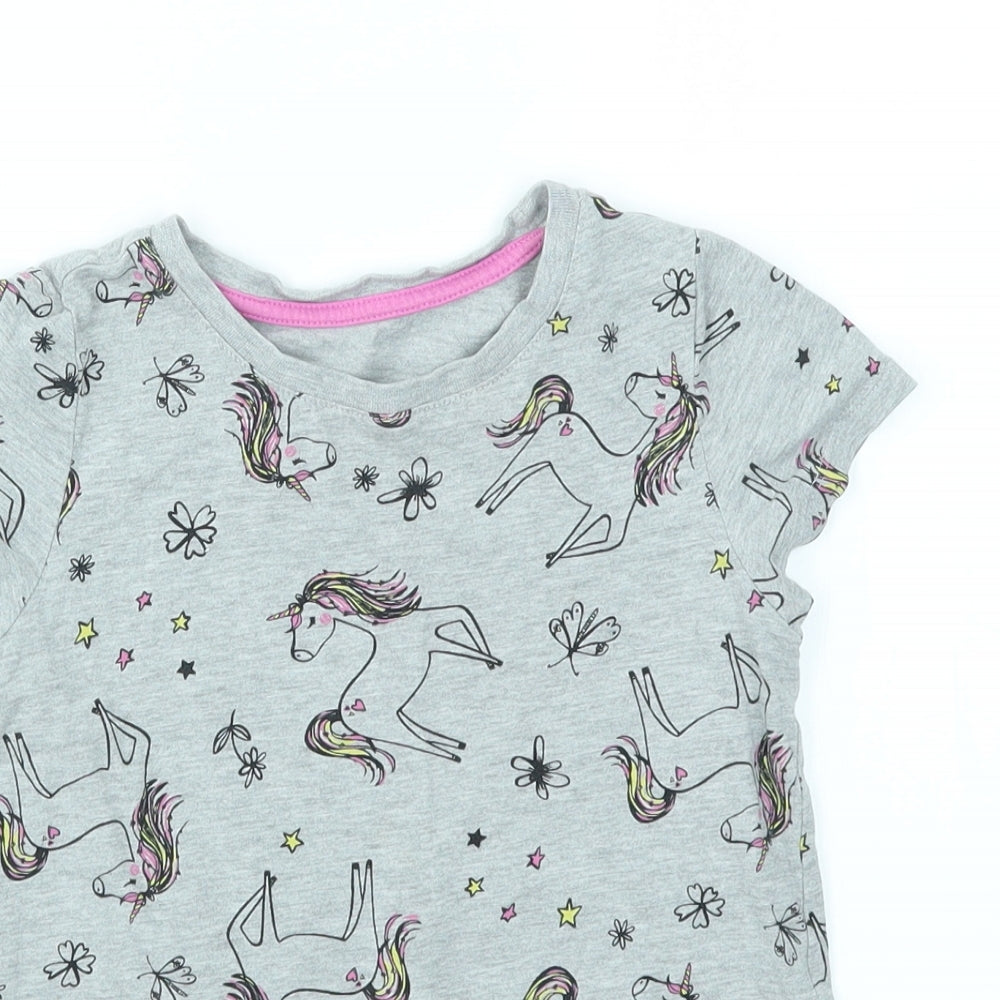 Nutmeg Girls Multicoloured Animal Print  Basic T-Shirt Size 7-8 Years