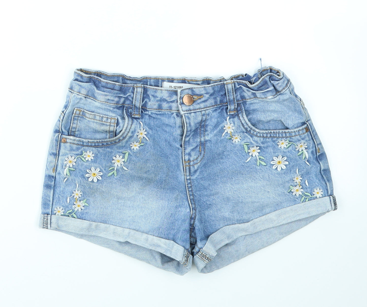 DENIM &CO Girls Blue   Cut-Off Shorts Size 11-12 Years