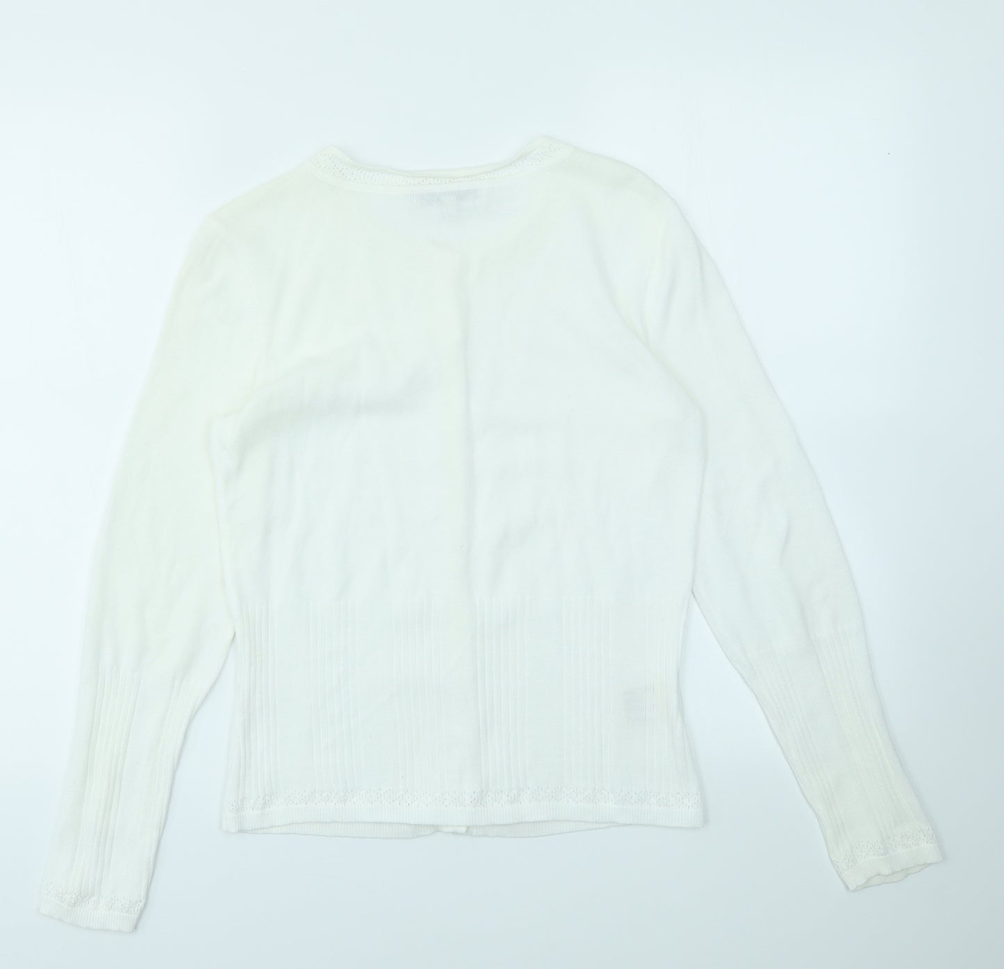 Laura Ashley Womens White   Cardigan Jumper Size 12