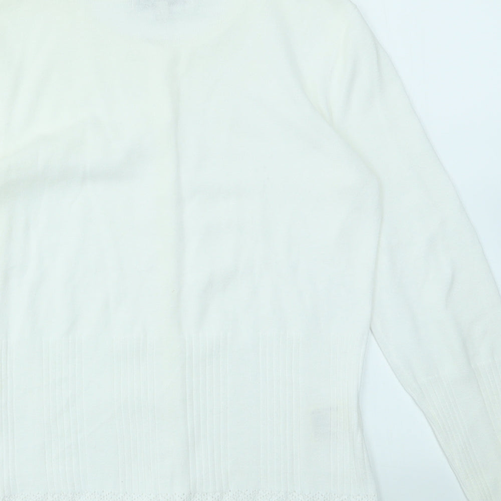 Laura Ashley Womens White   Cardigan Jumper Size 12