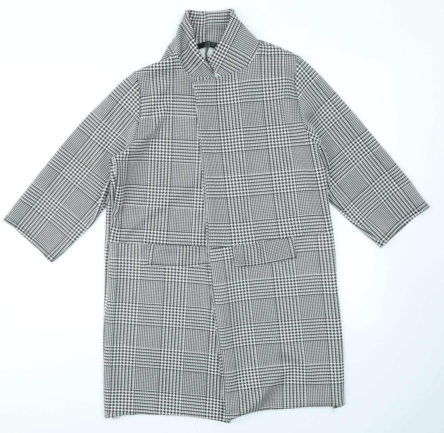 rebellious Womens Grey Check  Overcoat Jacket Size 14