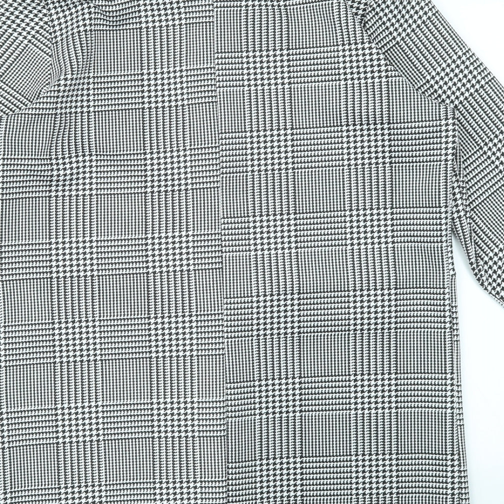 rebellious Womens Grey Check  Overcoat Jacket Size 14