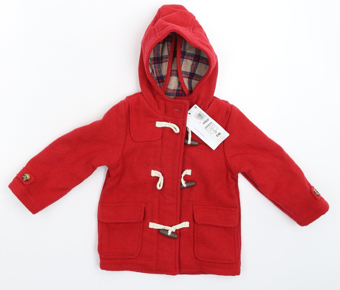 Marks and Spencer Baby Red   Parka Coat Size 12-18 Months