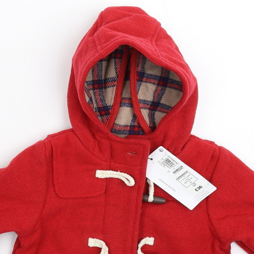 Marks and Spencer Baby Red   Parka Coat Size 12-18 Months