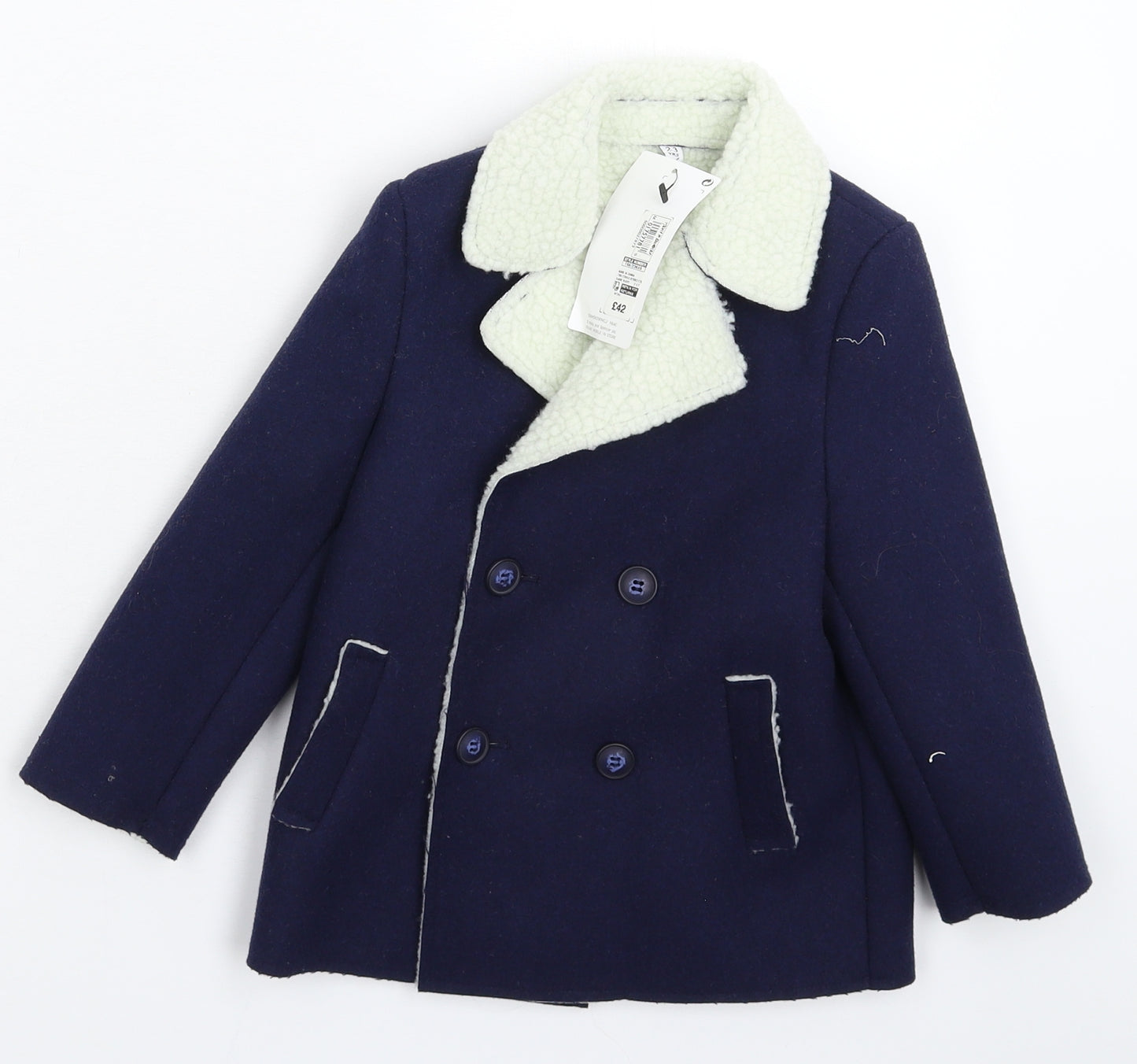 Marks and Spencer Boys Blue   Overcoat Coat Size 2-3 Years